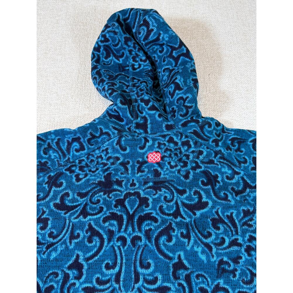 Sherpa Adventure Gear Women's Large Blue Black Hooded Zip Front Fleece Jacket - Picture 8 of 10